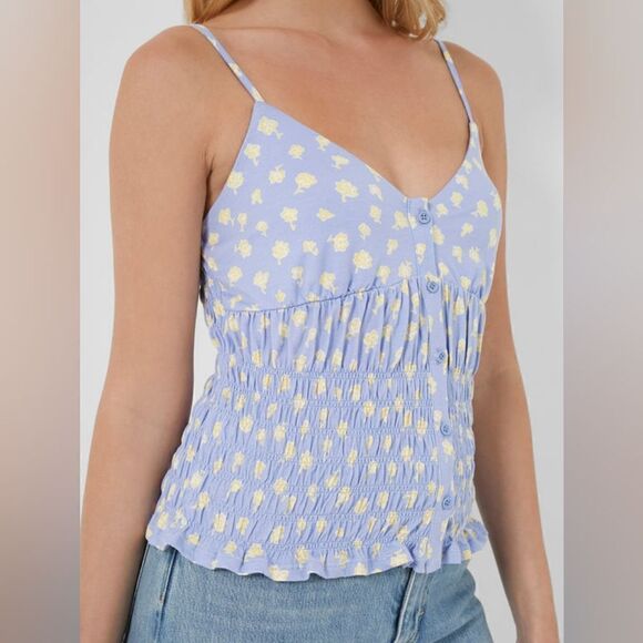 French Connection Peony Doria Shirred Camisole NWOT - Picture 4 of 7